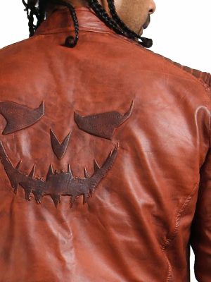 Batman The Killing Joke Scarecrow Biker Leather Jacket For Men