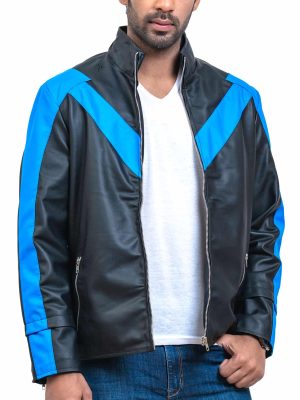 Black Night The Wing Mens Leather Jacket