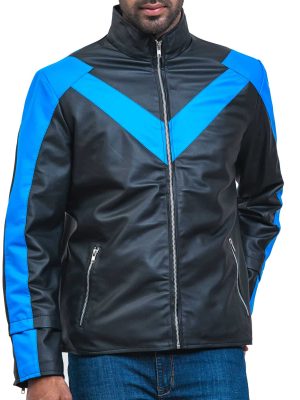 Black Night The Wing Mens Leather Jacket