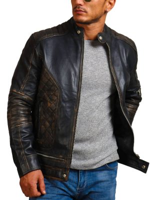 Bones And Skull Black Zipper Motorcycle Jacket