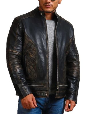 Bones And Skull Black Zipper Motorcycle Jacket