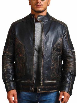 Bones And Skull Black Zipper Motorcycle Jacket