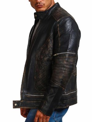 Bones And Skull Black Zipper Motorcycle Jacket