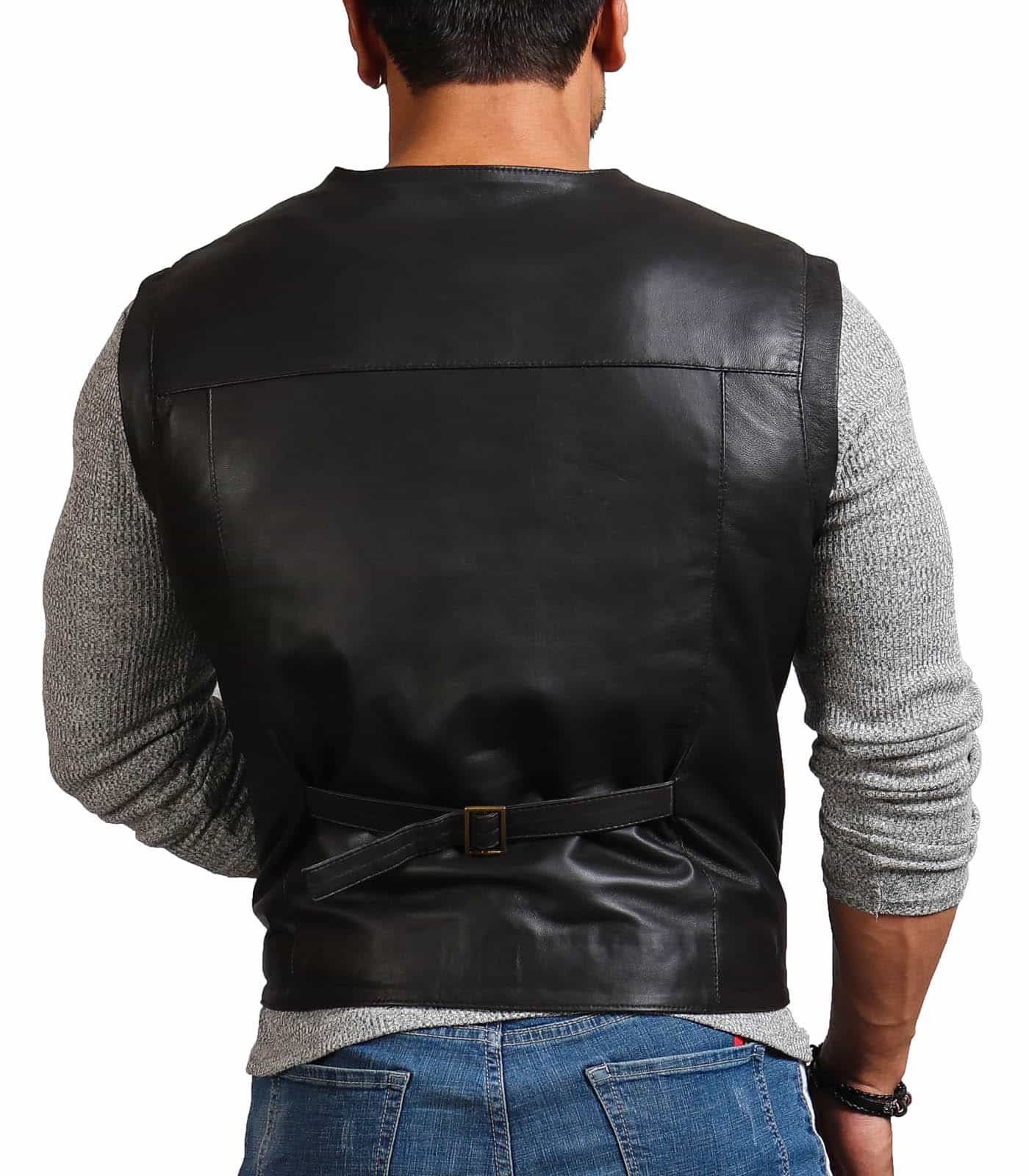 Chris Pratt Men's Black Leather Vest