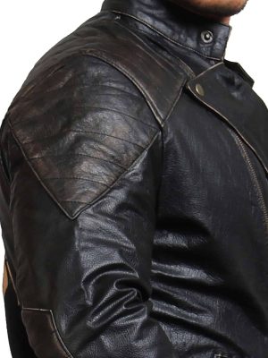 Indian Skull Black Leather Biker Jacket