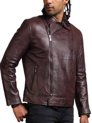 Joey Brown Men’s Leather Racer Jacket