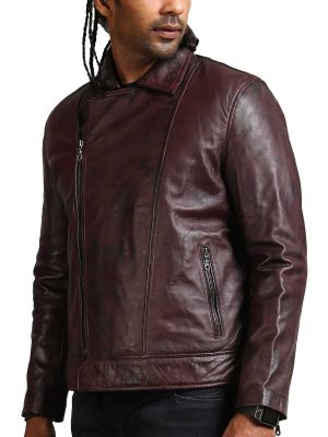 Joey Brown Men’s Leather Racer Jacket
