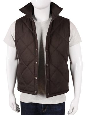 Kevin Costner Yellowstone John Dutton Brown Quilted Vest