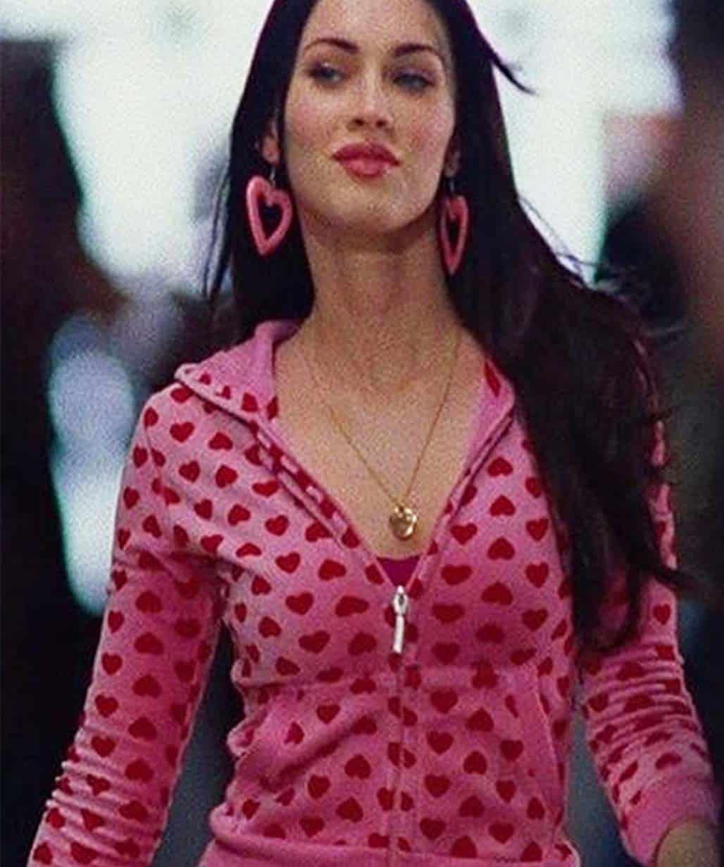 Megan Fox Jenifer’s Body Is Back Pink Heart Hoodie Jacket