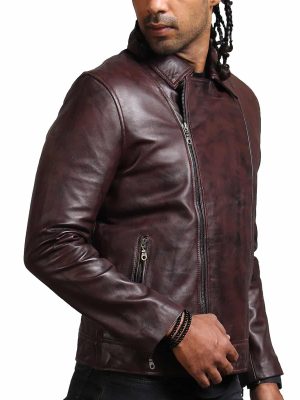 Joey Brown Men’s Leather Racer Jacket