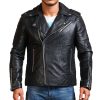 Mystic Black Leather Motorcycle Jacket For Men