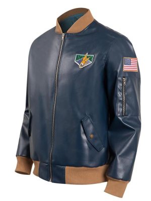 Resident Evil 4 Leon S Kennedy Blue Bomber Jacket