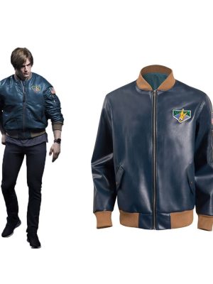 Resident Evil 4 Leon S Kennedy Blue Bomber Jacket
