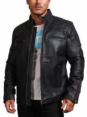 Stallion Black Quilted Leather Jacket