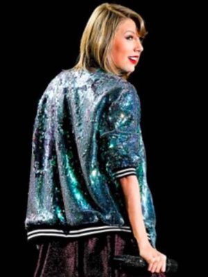 Taylor Swift Sparkly Sequin Bomber Jacket