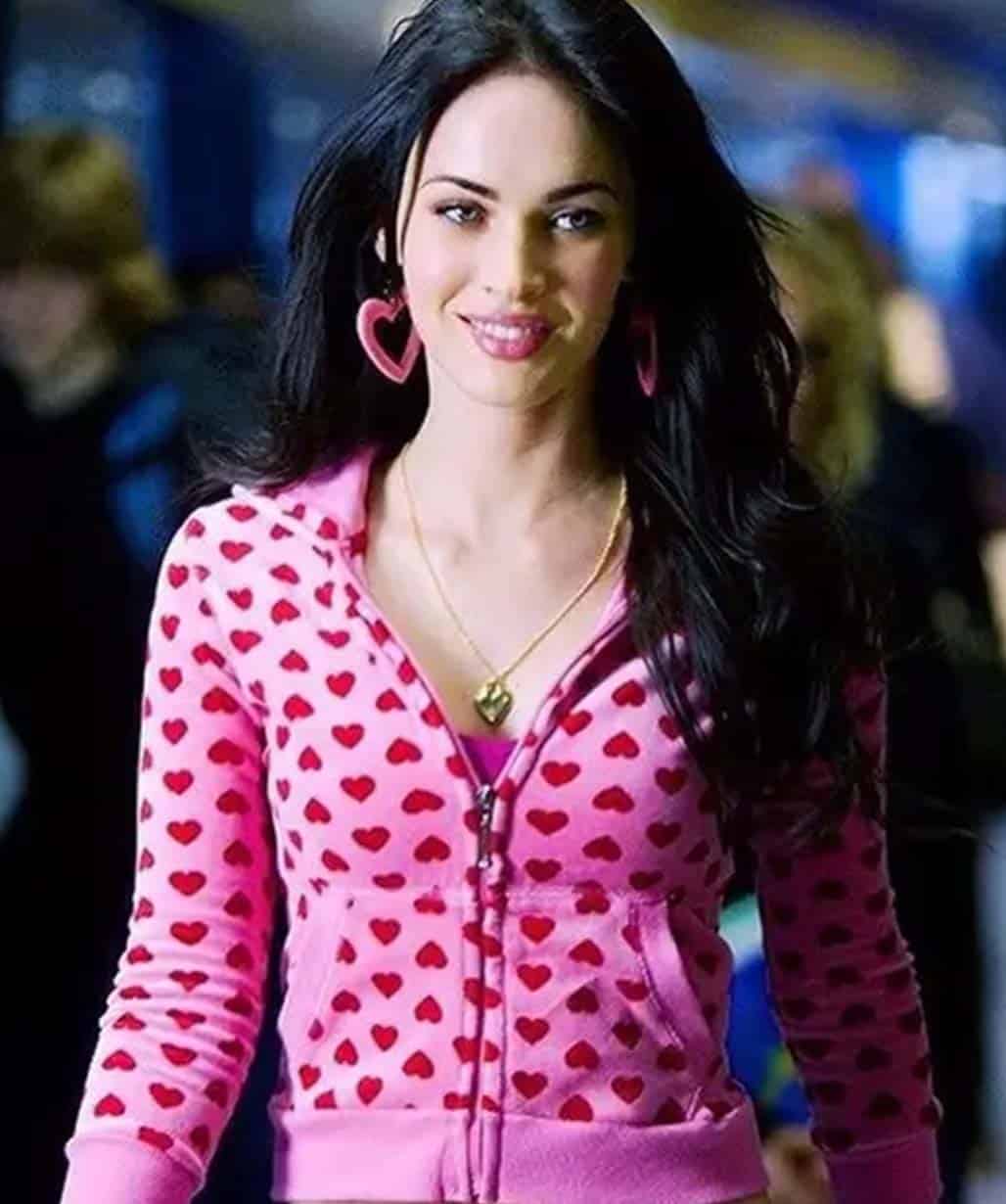 Megan Fox Jenifer’s Body Is Back Pink Heart Hoodie Jacket
