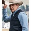Kevin Costner Yellowstone John Dutton Grey Wool Vest