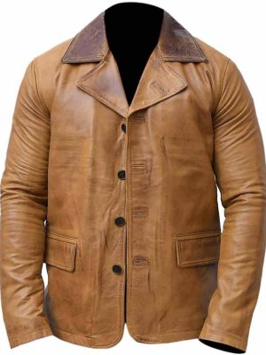 Wes Bentley Yellowstone Jamie Dutton Brown Leather Jacket
