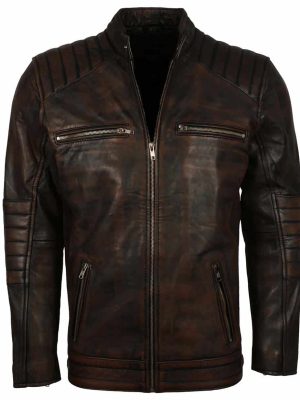 Cameron Brown Biker Leather Jacket