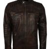 Cameron Brown Biker Leather Jacket