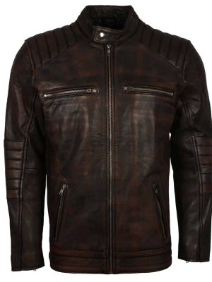 Cameron Brown Biker Leather Jacket