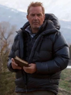 John Dutton Yellowstone Kevin Costner Black Puffer Jacket