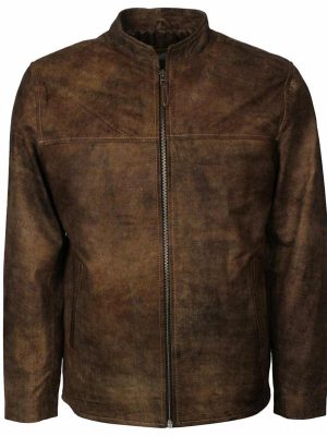 Jonas Distressed Brown Leather Designer Jacket