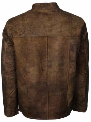 Jonas Distressed Brown Leather Designer Jacket