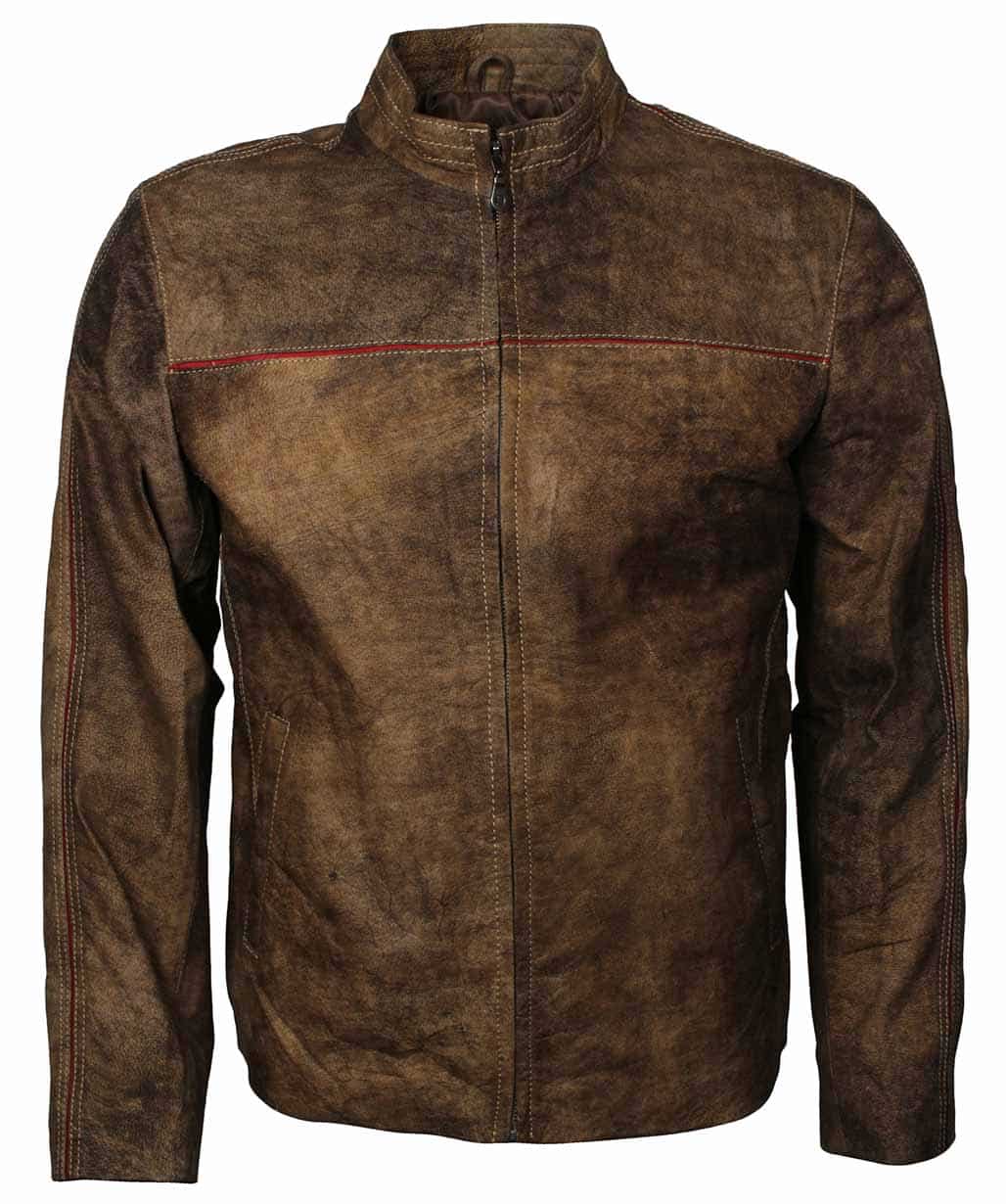 Julius Brown Distressed Leather Fashion Jacket
