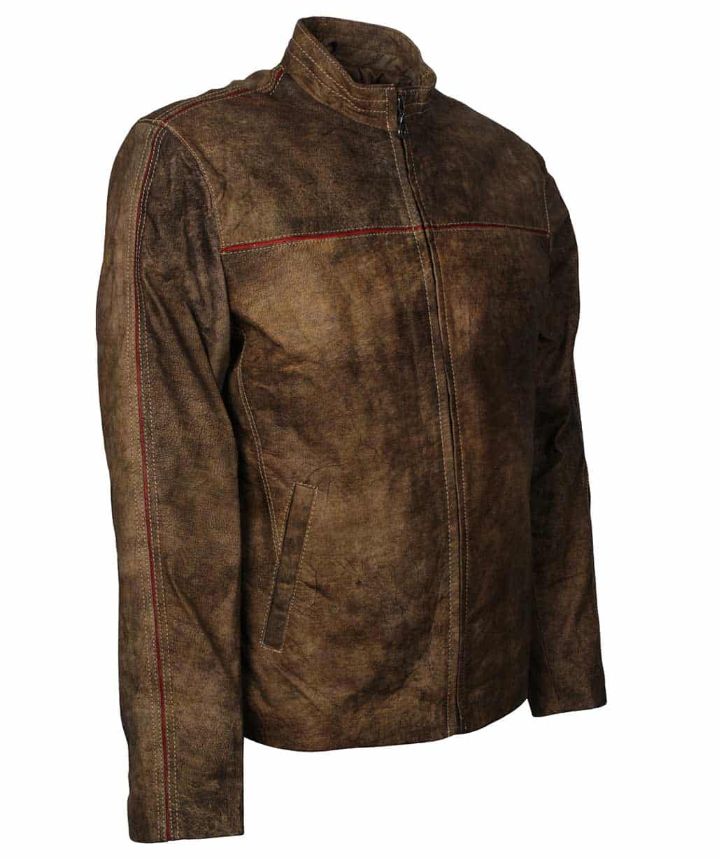 Julius Brown Distressed Leather Fashion Jacket
