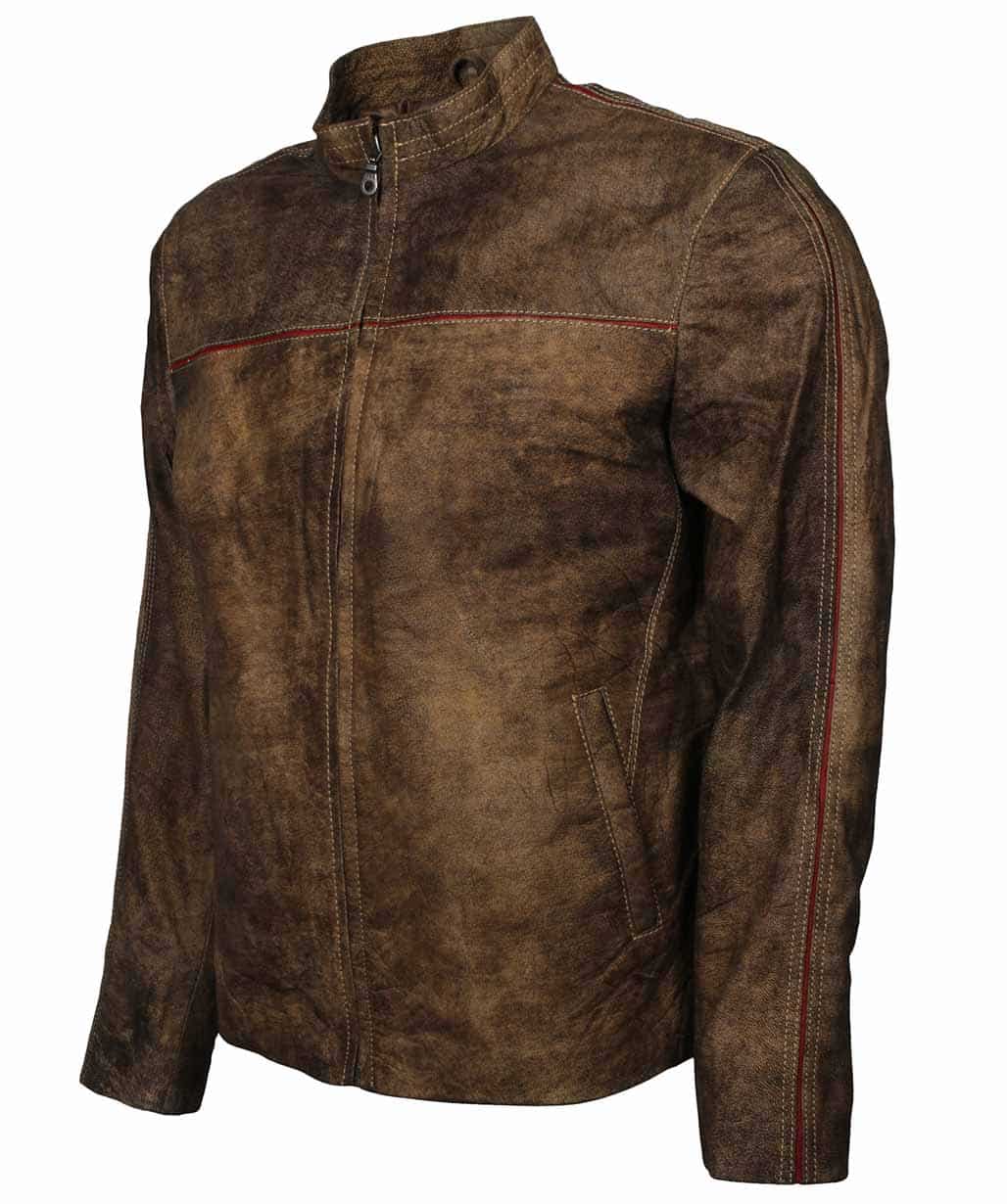 Julius Brown Distressed Leather Fashion Jacket