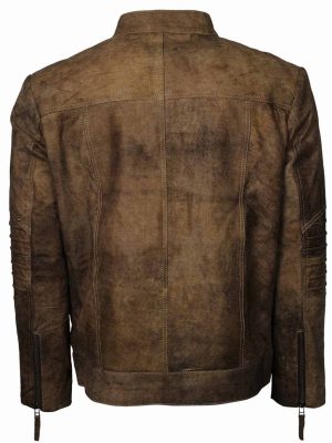 Marcus Brown Men Distressed Leather Jacket