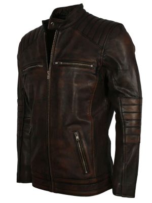 Cameron Brown Biker Leather Jacket