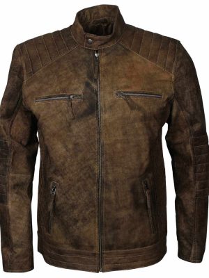 Morpheus Distressed Brown Leather Biker Jacket