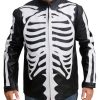 Skeleton Black Halloween Leather Jacket Costume