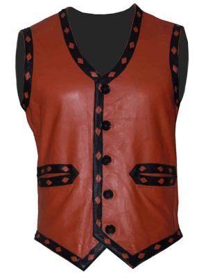 The Warriors Brown Leather Vest Halloween Costume