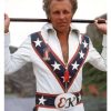 Daredevil Evel Craig Knievel White Leather Motorcycle Jacket