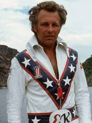 Daredevil Evel Craig Knievel White Leather Motorcycle Jacket
