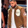 Drake Brown Suede Leather Varsity Jacket