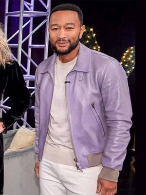 John Legend The Voice Purple Leather Jacket