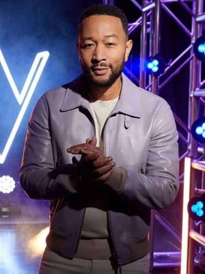 John Legend The Voice Purple Leather Jacket