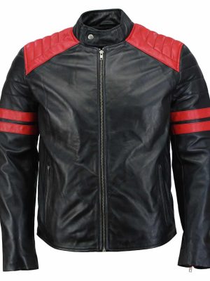 Teague Black Biker Leather Jacket