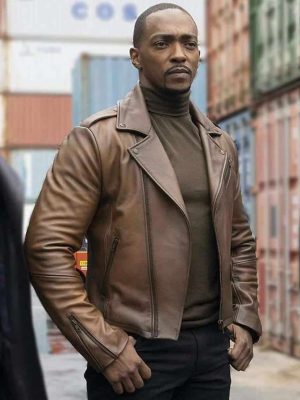 The Falcon And The Winter Soldier Sam Wilson Brown Leather Jacket