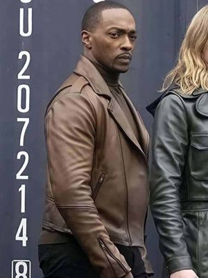The Falcon And The Winter Soldier Sam Wilson Brown Leather Jacket
