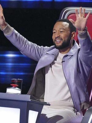 John Legend The Voice Purple Leather Jacket