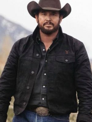 Yellowstone RIP Wheeler Cole Hauser Cotton Black Jacket