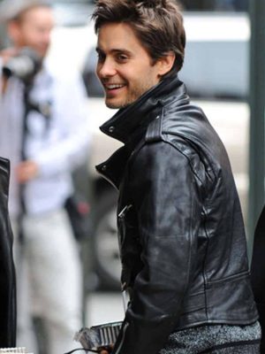 30 Seconds To Mars Jared Leto Black Biker Leather Jacket