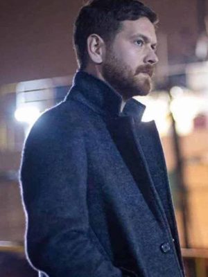 TV Series 50M2 Engin Ozturk Wool Blend Grey Trench Coat