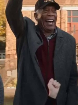 Morgan Freeman A Good Person 2023 Grey Wool Coat