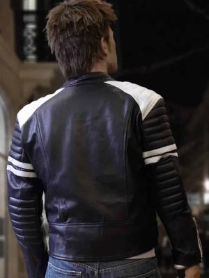 Brad Pitt Fight Club Tyler Durden Black & White Leather Jacket